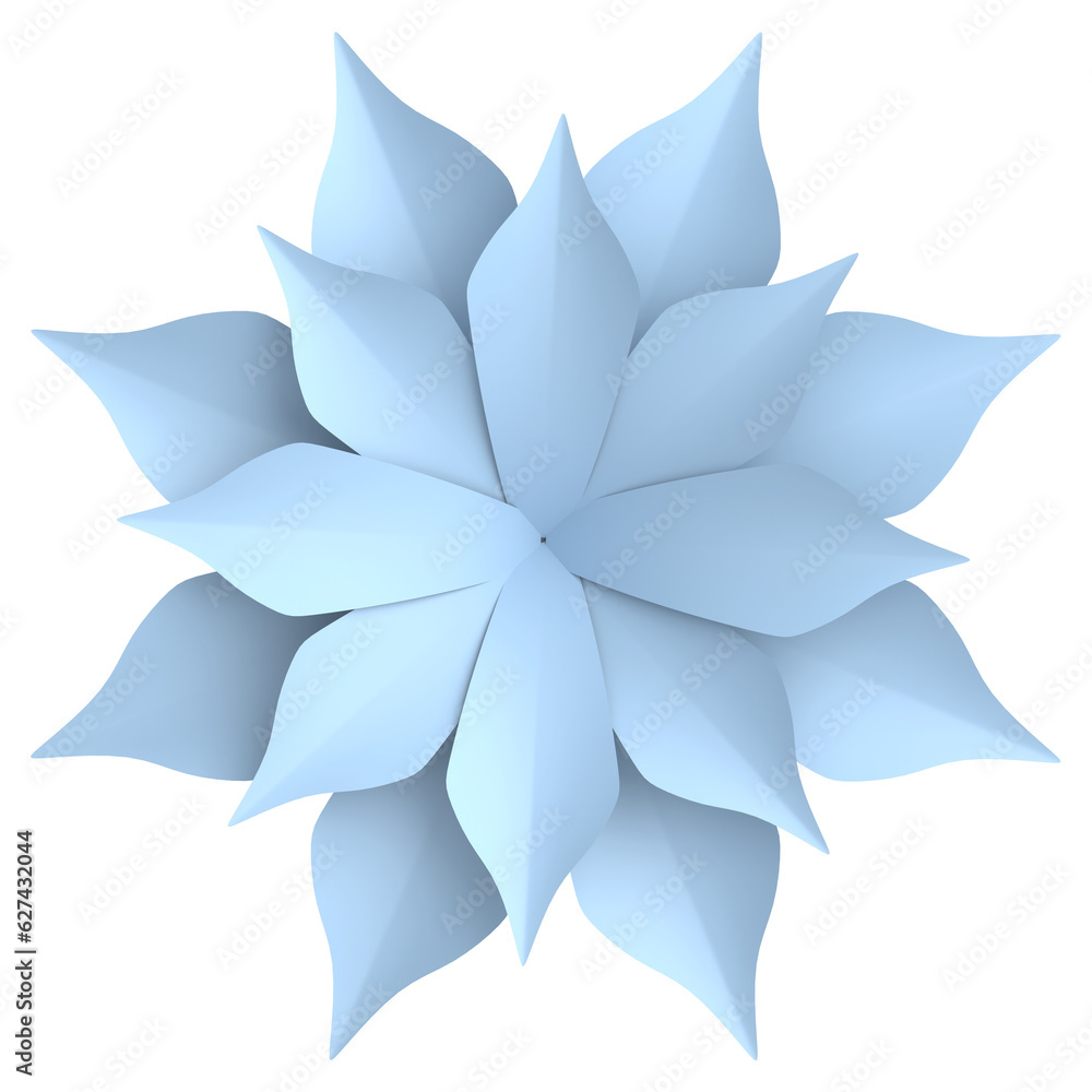 Paper flower. 3D flower. 3D illustration. Paper flower. 3D flower. 3D illustration.