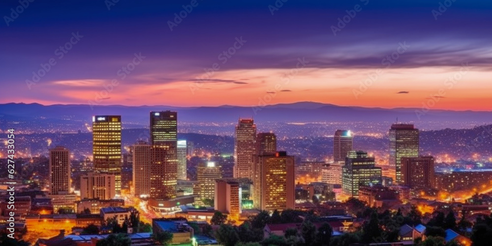 Johannesburg panoramic view South Africa - Generative AI