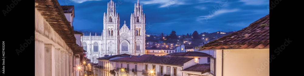 Quito panoramic view Equador - Generative AI