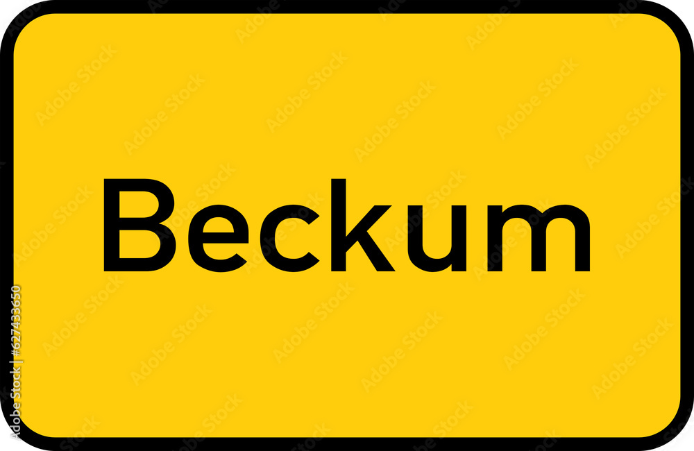 City sign of Beckum - Ortsschild von Beckum City sign of Beckum - Ortsschild von Beckum