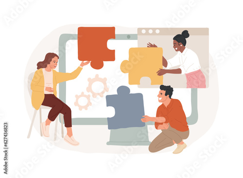 Collaboration isolated concept vector illustration. Business partnership, collaboration project, corporate website, menu tab, work together, available project, user experience vector concept.