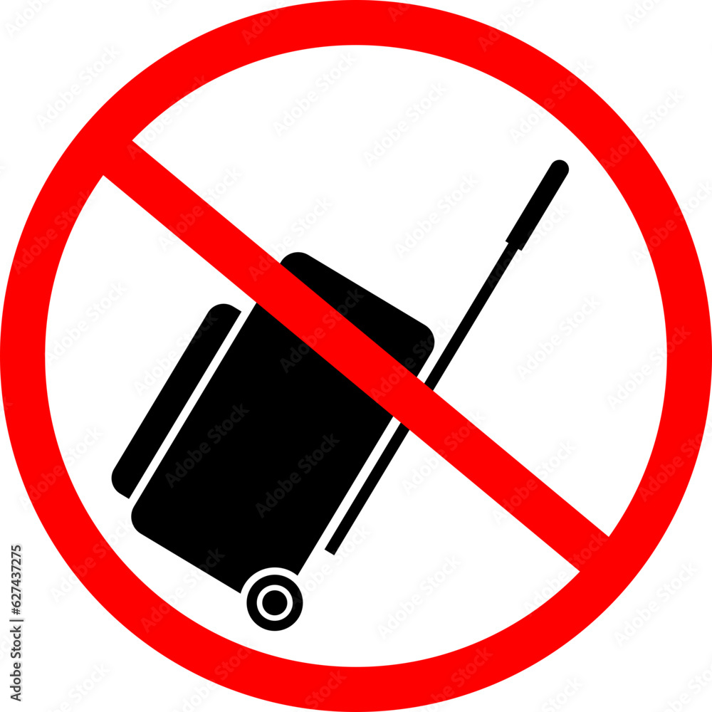 No Travel Bag, Baggage Prohibition Icon No Travel Bag, Baggage Prohibition Icon