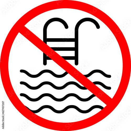 Swimming Out of Order Prohibition Icon