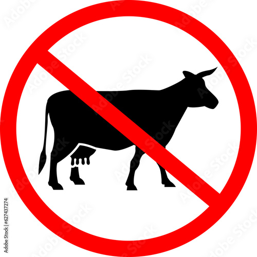  No Beef Prohibition Food Icon