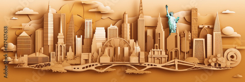 Melbourne city panorama, urban landscape with modern buildings. Business travel and travelling of landmarks. Illustration, web background. Skyscraper silhouette. Australia - Generative AI