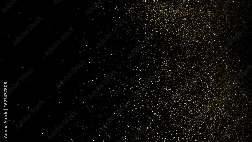 Gold Dust Waves. Particle gold dust flickering on black background. Gold Particles Moving Background. Particle from below. 4k abstract Footage background for text. Gold Dust Waves. Particle gold dust flickering on black background. Gold Particles Moving Background. Particle from below. 4k abstract Footage background for text.