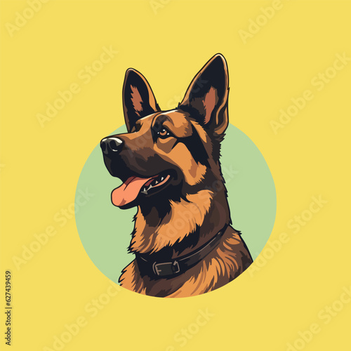 german shepherd puppy dog illustration