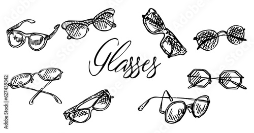 Glasses vector set 