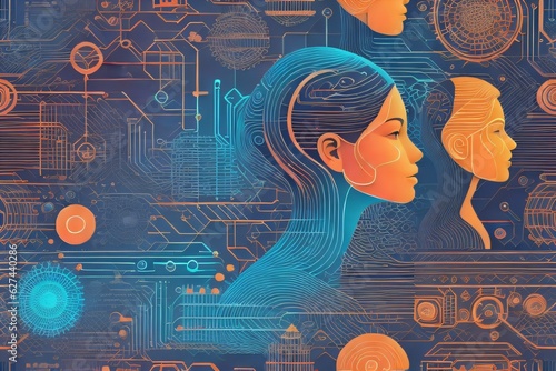 A series of abstract close-up faces, embodying the theme of communication and connection. Created with generative AI tools
