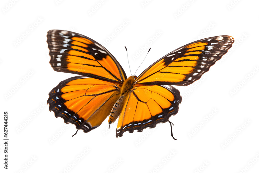 Fototapeta premium Beautiful color butterfly isolated on a transparent background