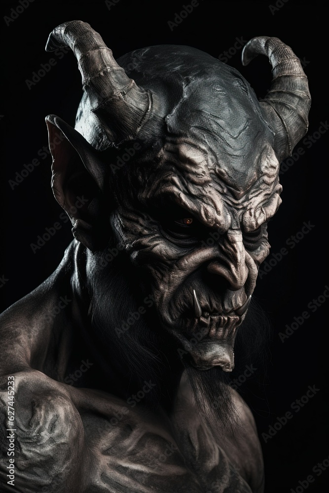 magnificently evil demon portrait created with Generative AI technology. magnificently evil demon portrait created with Generative AI technology.