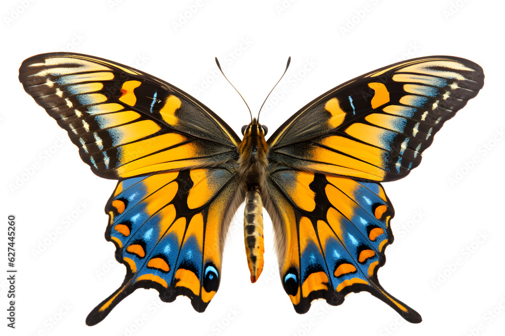 Fototapeta premium Beautiful color butterfly isolated on a transparent background
