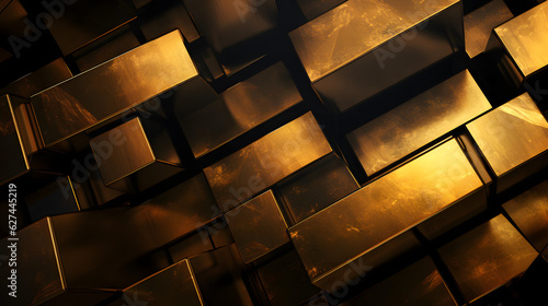 Goldbarren aneinandergereiht als Hintergrund Textur / Grafik Element photo