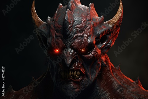 magnificently evil demon portrait 