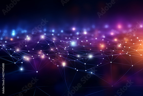 digital data connection and particles abstract background