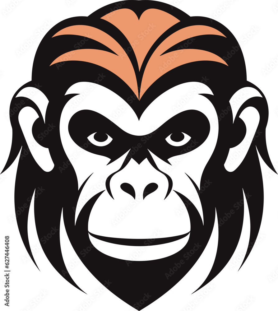 Toxic monkey Gorilla head logo mascot, for t-shirt, cover, sport, badge and emblem. Colorful Animal vector illustration. of the Monkey logo. 