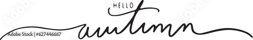 hello autumn text font calligraphy hand wrtten lettering decoration ornamant symbol banner sign card template show product advertisement marketing maple sping autumn season start winter sale mid night