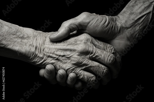 concept of care for the elderly and help, a gesture of support and solidarity.