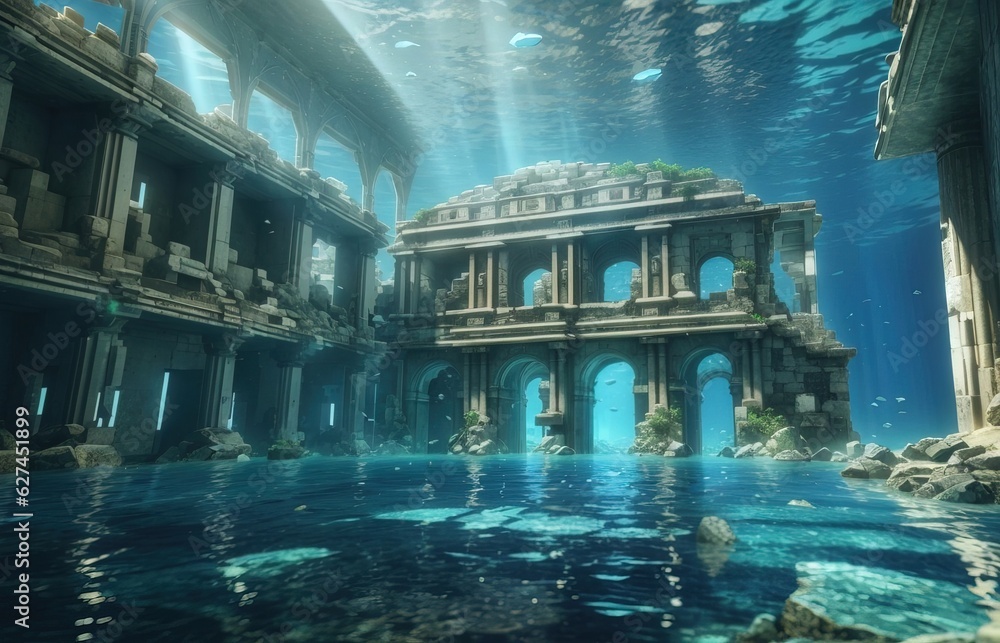 Underwater Ancient City Environtment Building