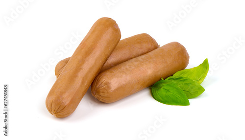 Bavarian sausages, isolated on white background.