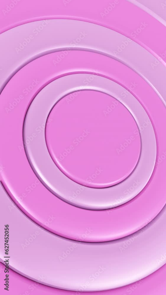 Vertical video pink gradient rotating glossy cartoon circles loop animation background Vertical video pink gradient rotating glossy cartoon circles loop animation background