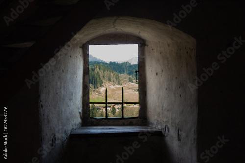 View from a window in Hohenwerfen Castle 