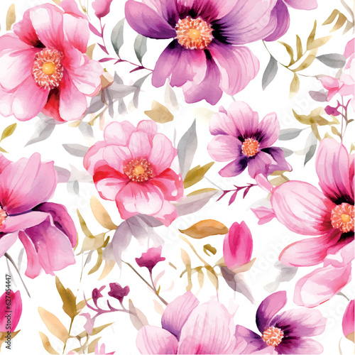 pattern with flowers.beautiful watercolor flowers. watercolor flowers. © Allakulyevva