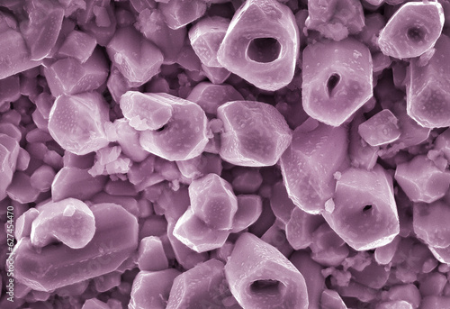 Indium oxide is a binary inorganic compound of indium metal and oxygen. Photo taken with an electron microscope