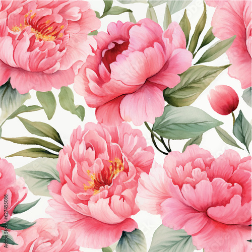 beautiful floral pattern with watercolor peonies. watercolor peonies