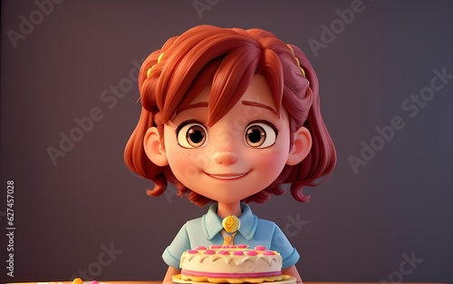 child with birthday cake