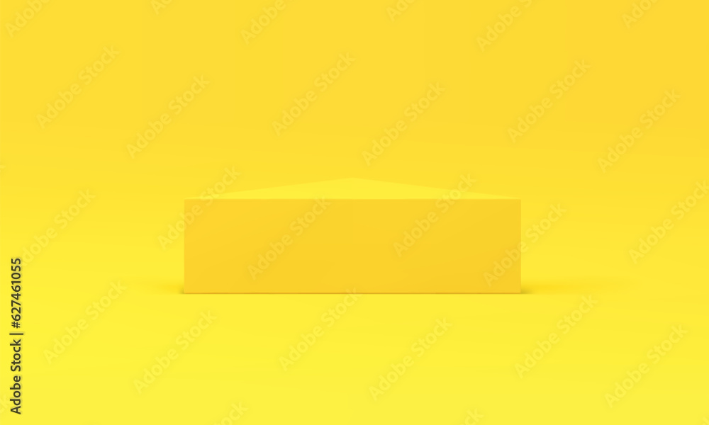 Realistic 3d podium triangle yellow geometric platform for product commercial presentation vector Realistic 3d podium triangle yellow geometric platform for product commercial presentation vector