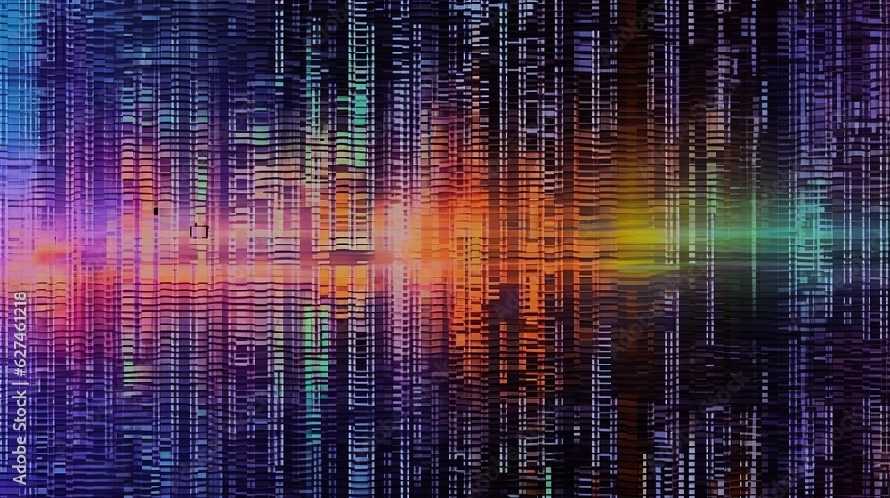 Illustration of a vibrant and dynamic abstract test screen, glitch texture Illustration of a vibrant and dynamic abstract test screen, glitch texture