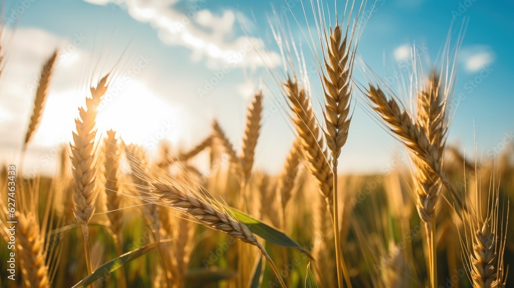 Grain growing in a field. Generative AI Grain growing in a field. Generative AI