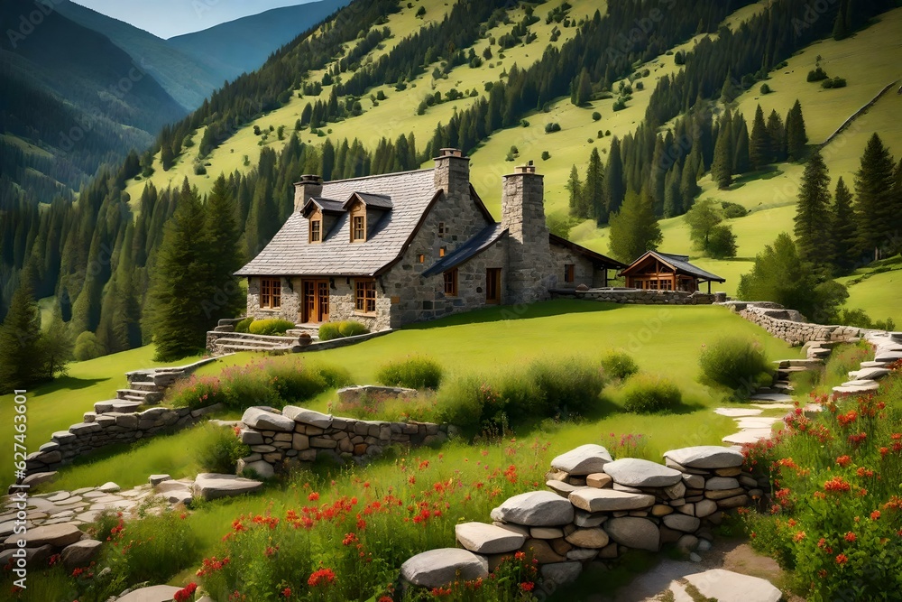 A majestic Stone House in Mountains, village in the mountains
