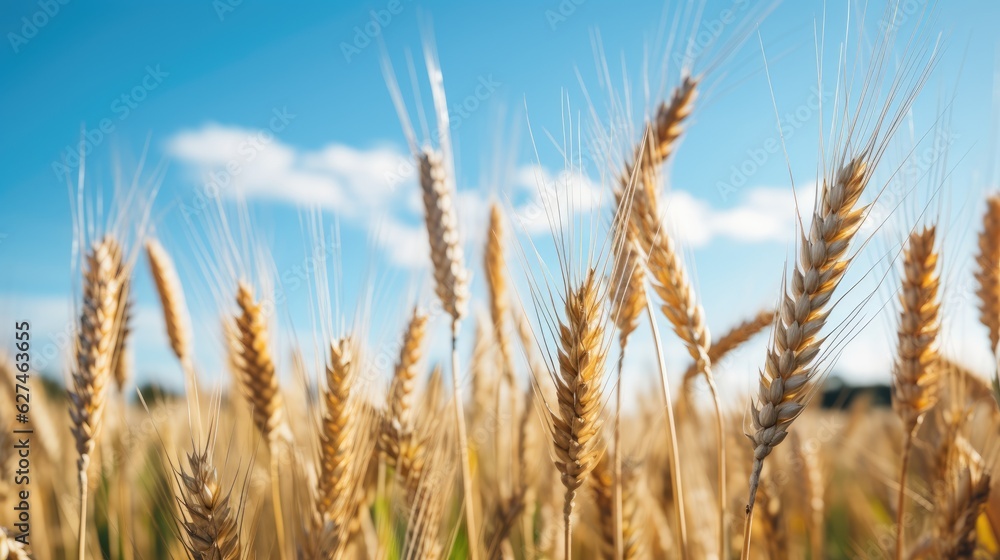Grain growing in a field. Generative AI Grain growing in a field. Generative AI