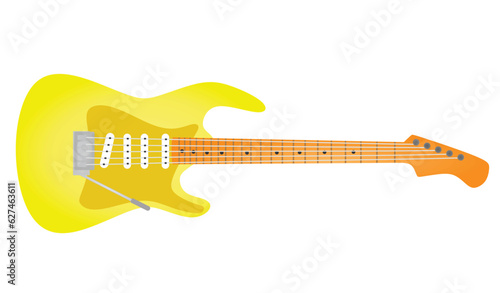 Yellow electric guitar. vector illustration