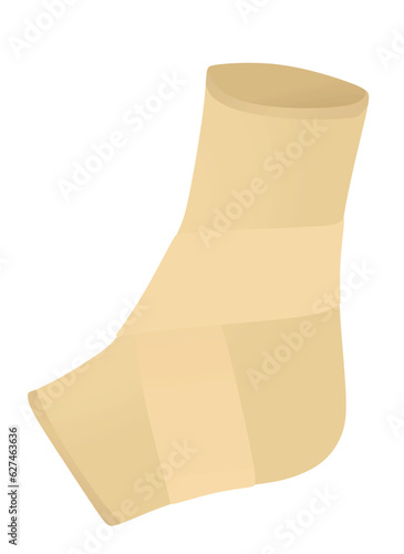 Brown leg ankle support. vector illustration