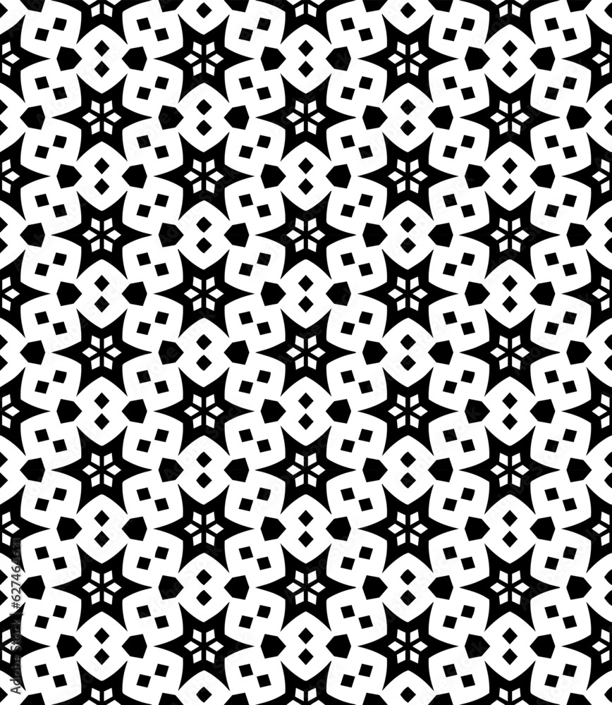 Black and white seamless abstract pattern. Background and backdrop. Grayscale ornamental design. Mosaic ornaments. Vector graphic illustration. EPS10. Black and white seamless abstract pattern. Background and backdrop. Grayscale ornamental design. Mosaic ornaments. Vector graphic illustration. EPS10.