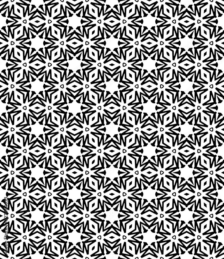 Black and white seamless abstract pattern. Background and backdrop. Grayscale ornamental design. Mosaic ornaments. Vector graphic illustration. EPS10. Black and white seamless abstract pattern. Background and backdrop. Grayscale ornamental design. Mosaic ornaments. Vector graphic illustration. EPS10.