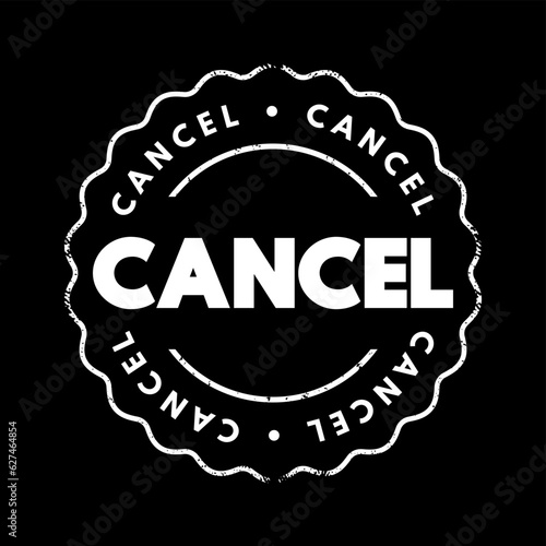 Cancel text stamp, business concept background