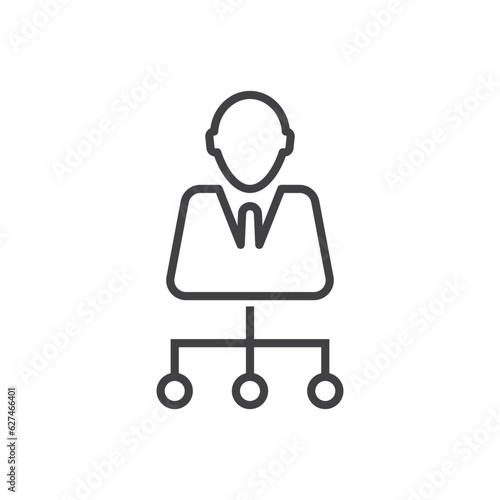 Business Man Hierarchy Icon - Leader Network Icon