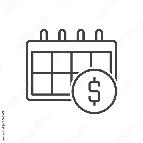 Calendar payday icon, payment salary date icon