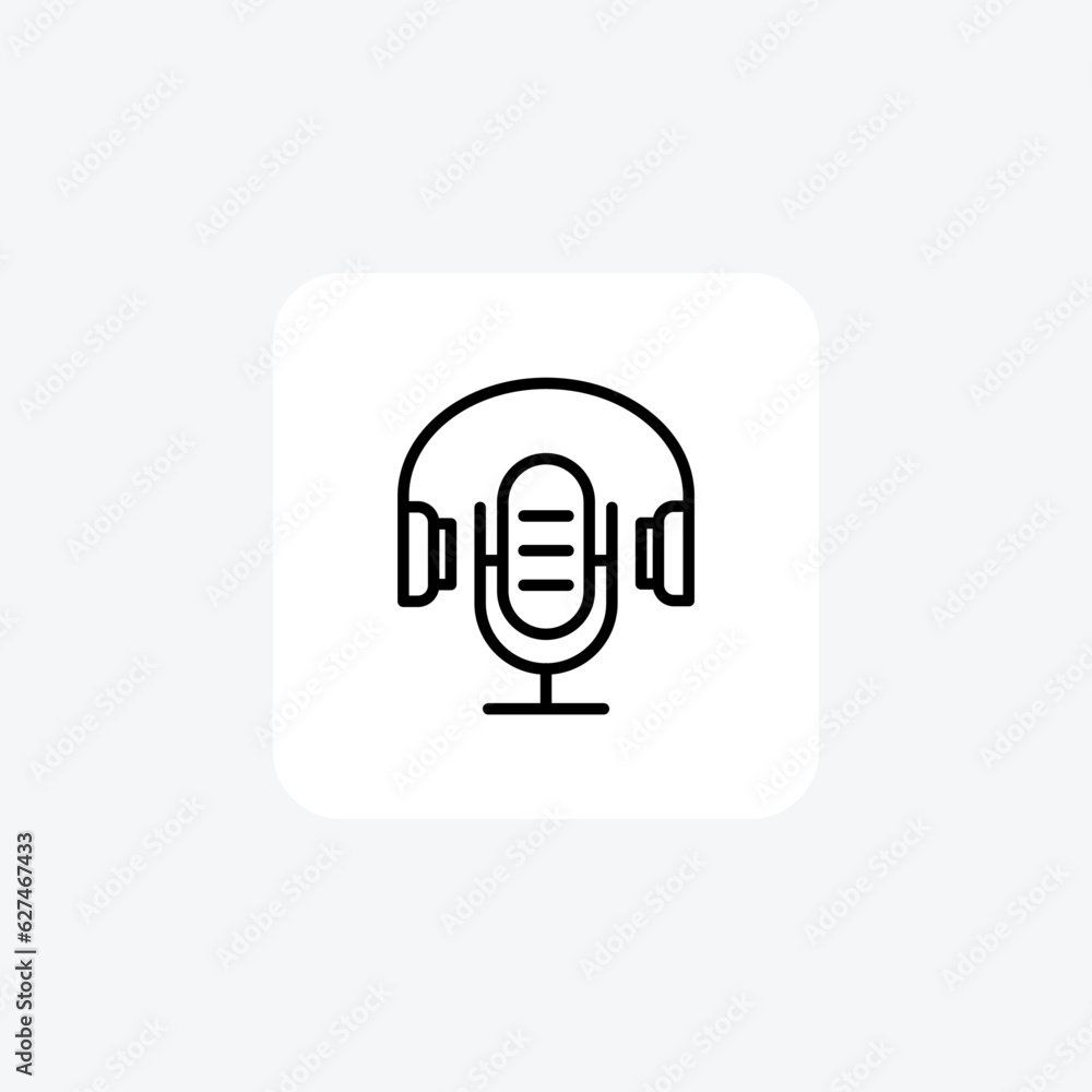 Microphone, Audio, Recording Vector Line Icon Microphone, Audio, Recording Vector Line Icon
