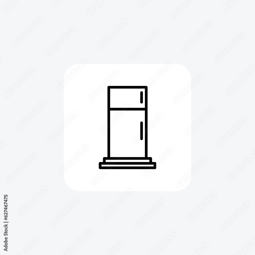 Fridge, Refrigerator Vector Line Icon
