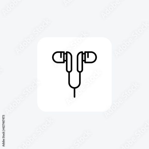 Handsfree, Headphones Vector Line Icon
