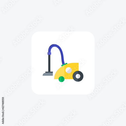Vaccum Cleaner, Cleaning, Appliance Vector Flat Icon