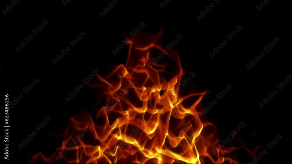 Digital Fire Background over black background Digital Fire Background over black background