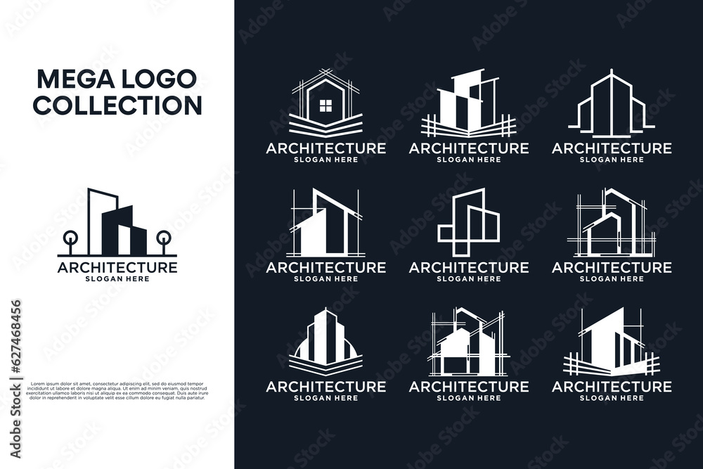 Collection of architecture logo design innovation.