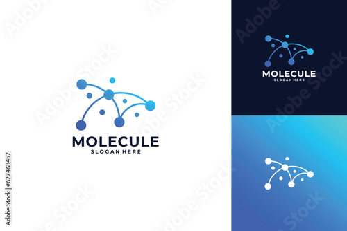 Creative molecule atom particle logo design inspiration