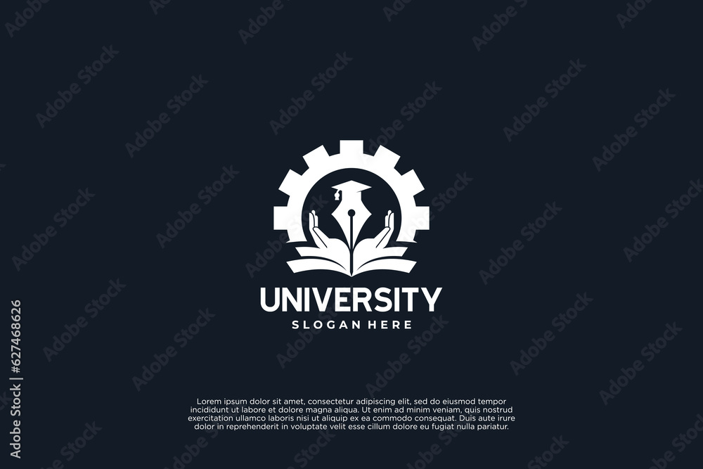 Fototapeta premium badge of university, academy and school logo design template